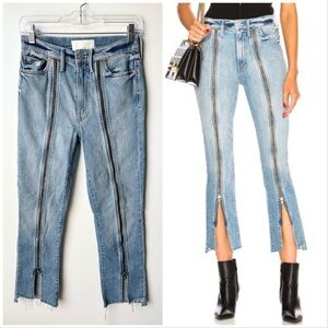 Mother Rascal Zip Step Fray Jeans in Misbeliever